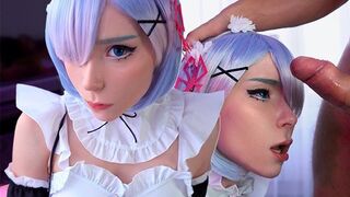Kawaii Maid Cosplay Gives Deepthroat Dick to Cum In Mouth POV