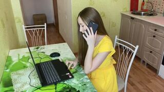 The computer broke down, and a friend came to help, but he ended up fucking her