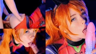 Asuka Langley is a hot slut who loves to fuck and suck cock