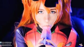 Asuka Langley is a hot slut who loves to fuck and suck cock