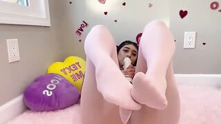 Violet Myers plays with herself on Valentine's Day in a sensual scene