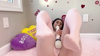 Violet Myers plays with herself on Valentine's Day in a sensual scene