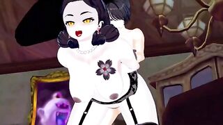 Lady Dimitrescu rides big cock and gets cum on her face in this hot Resident Evil hentai