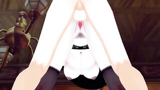 Lady Dimitrescu rides big cock and gets cum on her face in this hot Resident Evil hentai