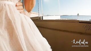 The couple has an intense sex session on the abandoned beach bar
