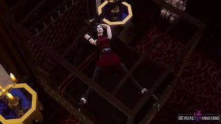 Ada Wong captured by a police zombie girl and fucked extreme in this intense Resident Evil scene