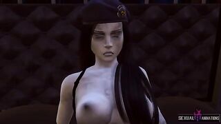 Ada Wong captured by a police zombie girl and fucked extreme in this intense Resident Evil scene