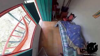A cute chick is fucking with a guy from the hostel