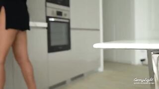 A step mom catches her step son jerking off and helps him finish quickly in a steamy encounter