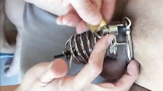 Prostate stimulation with electrostimulation and chastity for intense satisfaction
