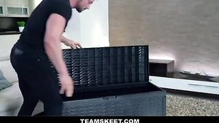 The guy fucked tiny babe Lana Roy in her ass on the couch