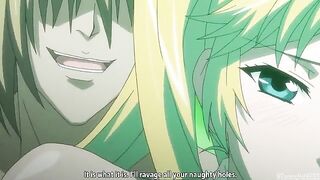A little anime girl is double penetrated by two guys with big cocks