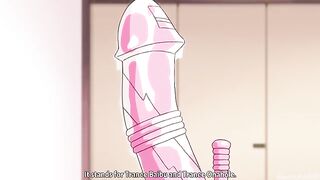 A little anime girl is double penetrated by two guys with big cocks