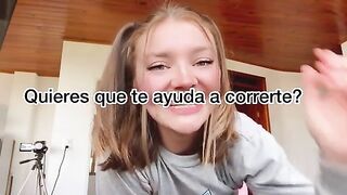 Gringa with a big ass enjoys herself in Spanish, showcasing her talents