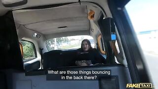 Sabien Demonia's big natural tits get pounded by a huge cock in fishnets