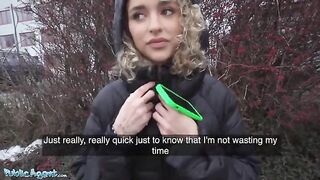 Public Agent picks up curly haired Spanish babe for cash