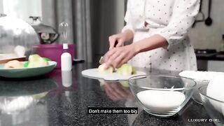 Luxury Girl shares American pie after getting fucked in the kitchen