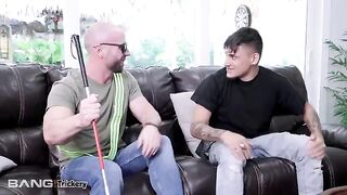 Blind guy tricks sexy brunette Vienna Black into sex on camera
