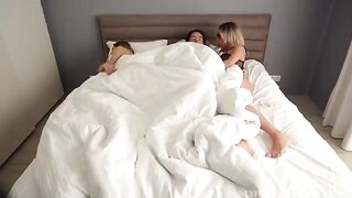 I was asleep when my hot stepmom seduced me and her boyfriend