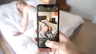 My stepsis distracted me from work and got a huge cumshot in her pussy