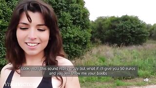 A hot girl was running and a young man came to meet her