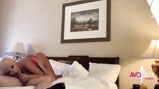 Brandi Bae, the blonde bombshell with 32DD curves, gets pounded by a fan