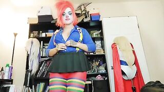The clown girl is tired of porn and quits
