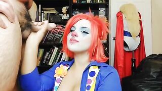 The clown girl is tired of porn and quits