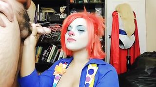 The clown girl is tired of porn and quits