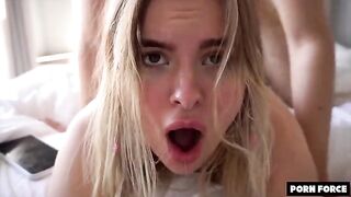 A cute chick, Sexy Teen Miradavid, has an orgasm from the slap of a dick