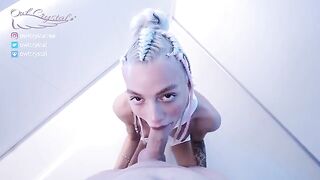 Petite cosplay babe OwlCrystal gets her ass banged and filled with cum