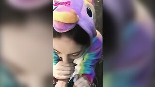 A girl ran away after getting fucked in public by two guys, it was an April Fool's prank