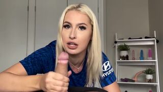 Petite blonde in doggy style, getting smashed hard after winning the trophy
