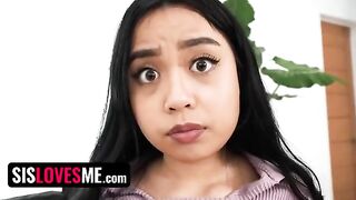 The lucky guy fucks his stepsister to keep her secret, she’s hot