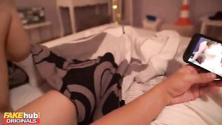 A 19-year-old step sister with a great ass gets horny at night and wants fun
