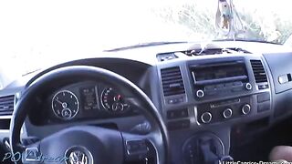 Hitchhiker Little Caprice got banged in the car on cam