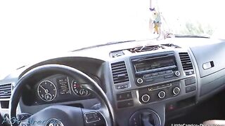 Hitchhiker Little Caprice got banged in the car on cam
