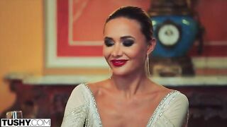 Stunning Venera gets her ass gapped by horny guys in intense TUSHY scene