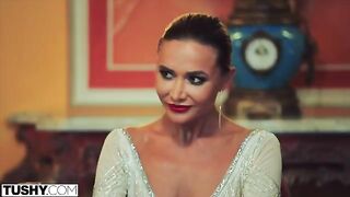 Stunning Venera gets her ass gapped by horny guys in intense TUSHY scene