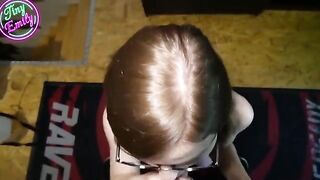 The greedy and perverted student got her glasses full of cum