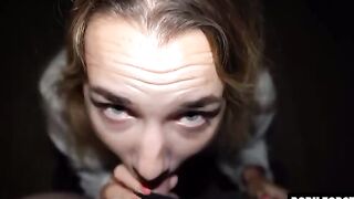Cutie Mona Blue gets her throat filled with cum
