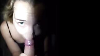 Cutie Mona Blue gets her throat filled with cum