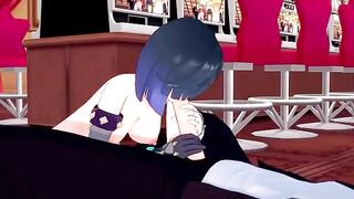 Hentai Yelan gets fucked in doggy style by a beautiful babe