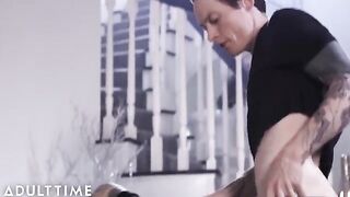 Owen Gray blows his load into goth Charlotte Sartre's freshly gapped asshole