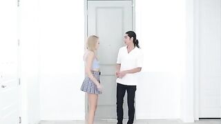 Skinny blonde Madison Summers gets fucked hard in the kitchen in a passionate scene