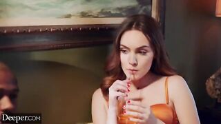 The sexy brunette Freya knows how to get her man's undivided attention