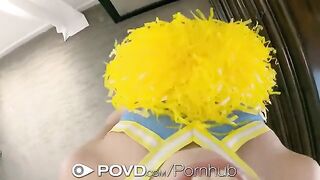 Cheerleader fucks her coach in a steamy, immersive POV scene