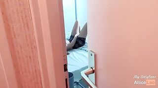 I watch my stepsister as she masturbates and I offered her my cock, she accepted!