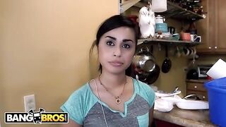 Latina maid Eva Saldana gets her tight pussy railed by horny client