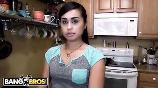 Latina maid Eva Saldana gets her tight pussy railed by horny client